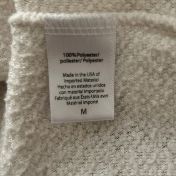 Beyond Yoga All Time Cream Long Sleeve Mock Neck Sherpa Cropped Pullover M - Picture 5 of 6